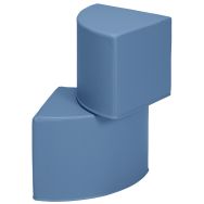 Lot de 2 poufs 1/4 de rond Diabolo enduit PVC Pétrole