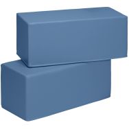 Lot de 2 poufs rectangle Diabolo enduit PVC pétrole