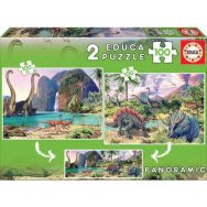 Lot de 2 puzzles 100 pièces - Dinosaures