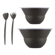 Lot de 2 saladiers 3.0 l et 4.9L couvercle plastique+couverts MA-Topee-Bodum