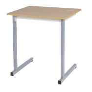 Lot de 2 tables Access 70 x 50 cm hêtre, chants alaisés, pieds carrés T6 gris