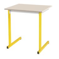 Lot de 2 tables Access pieds carrés, chants ABS, plateau beige