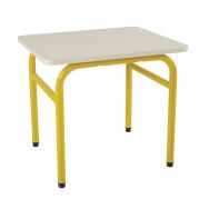 Lot de 2 tables Elodie II 4 pieds 60x50cm T3 piètement jaune