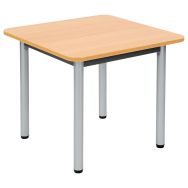 Lot de 2 tables Lise 4 pieds tube - 60 x 60 cm - T3 - Gris alu RAL 9006