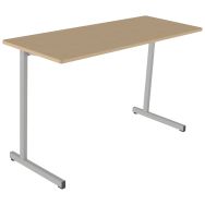 Lot de 2 tables Rubi chants surmoulés 130x50 hêtre miel T6 9006 gris