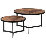 Lot de 2 tables gigognes plateau bois Kian