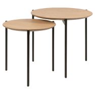 Lot de 2 tables gigognes plateau chêne Norton