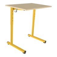 Lot de 2 tables réglables Nila II chants plaqués 70x50 hêtre miel 1023 jaune