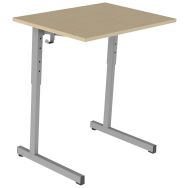Lot de 2 tables réglables Rubi Chants plaqués 70x50 hêtre miel 9006 gris