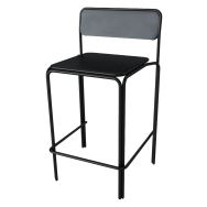 Lot de 2 tabourets hauts Bistrot assise métal noir