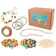 Lot de 3000 perles bois Ø10mm assorties + 30 m fils