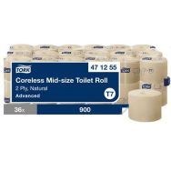 Lot de 36 Papier toilette rouleau -Sans mandrin -Naturel -T7 Advanced