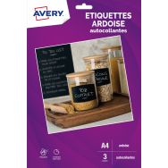 Lot de 3 Autocollant aspect ardoise - A4