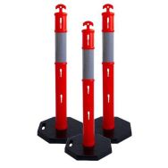 Lot de 3 Balise haute visibilité réfléchissante et socle lesté