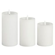 Lot de 3 Bougie LED Pilar blanche 3 pièces avec minuterie à piles