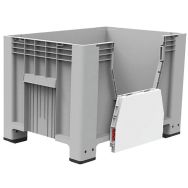 Lot de 3 Caisse palette plastique avec trappe d'accès - 510 L
