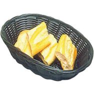 Lot de 3 Corbeille à pain ovale en polypropylène noir