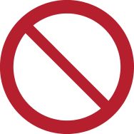 Lot de 3 Panneau pictogramme Interdiction générale  Ø 200 mm