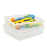 Lot de 3 bacs plats transparents incolores