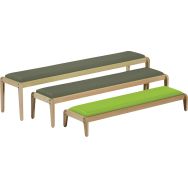 Lot de 3 bancs gigognes Lili panaché : T1 vert anis - T2 et T3 kaki