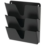 Lot de 3 corbeilles murales superposables en métal noir-Alba