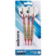 Lot de 3 fléchettes plastiques à ailettes unicorn embout en plastique