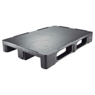 Lot de 3 palettes plastiques plancher lisse 800x1200x160mm