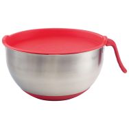 Lot de 3 saladiers inox polypropylène poignée/dessous silicone Plastorex