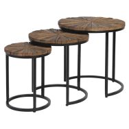 Lot de 3 tables gigognes plateau bois Nakul