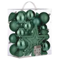 Lot de 40 Boule de décoration de Noël incassable vert