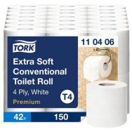 Lot de 42 Rouleau papier toilette extra Doux 4 plis Blanc T4 Premium