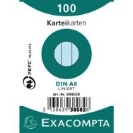 Lot de 48 paquets 100 fiches filmées ligné non perforé 55x74mm Azur