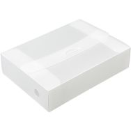 Lot de 4 Boite de classement A4: 75 mm: clasp: transparent