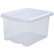 Lot de 4 Boîte de rangement naturel avec couvercle 15l