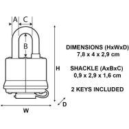 Lot de 4 Cadenas à clés en acier laminé nº7804