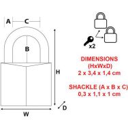 Lot de 4 Cadenas en aluminium massif recouvert - 20mm
