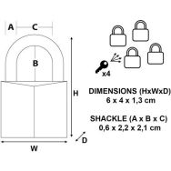 Lot de 4 Cadenas en laiton massif - Largeur 40 mm