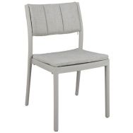 Lot de 4 Chaise empilable avec coussin amovible Beige - Rocco