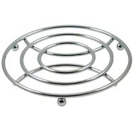 Lot de 4 Dessous des plats dond de 18cm chromé