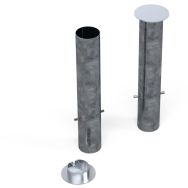 Lot de 4 Fourreaux rond en acier galvanisé diam. 80 mm