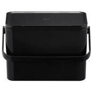 Lot de 4 Petite poubelle pour déchets organiques Deco 4 L, EKO noir