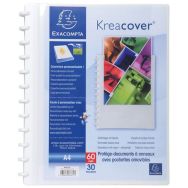 Lot de 4 Protège-documents à anneaux et pochettes détachables KreaCover - A4