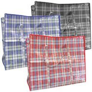 Lot de 4 Sac de course carreaux zip coloris assortis