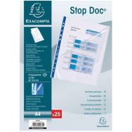 Lot de 4 Sachet de 25 pochettes perforées stop doc ouverture coin A4