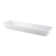 Lot de 4 bacs mélamine GN 2/4 - 53 x 16.2 x 6.5 cm - blanc
