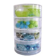 Lot de 4 boites rondes plastique empilables Ø 70 mm