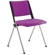 Lot de 4 chaises Match piètement alu dossier et assise tissu classé M1