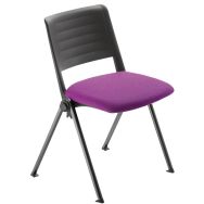 Lot de 4 chaises Match piètement noir dossier polypropylène noir assise tissu