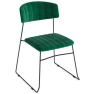 Lot de 4 chaises empilable Mundo Vert, revêtement en velours