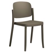 Lot de 4 chaises monobloc polypropylène 100% recyclé - gris chaud